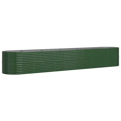 vidaXL Visoka greda iz prašno premazanega jekla 440x80x68 cm zelena