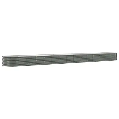 vidaXL Visoka greda iz prašno premazanega jekla 620x80x36 cm siva