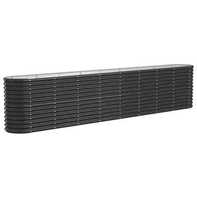 vidaXL Visoka greda iz prašno premazanega jekla 332x40x68 cm antracit