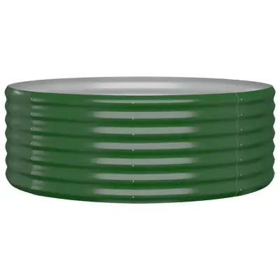 vidaXL Visoka greda iz prašno premazanega jekla 100x100x36 cm zelena