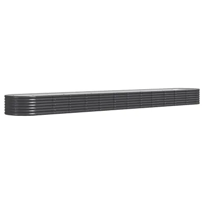 vidaXL Visoka greda iz prašno premazanega jekla 512x80x36 cm antracit