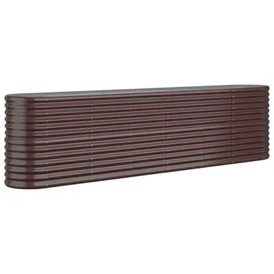 vidaXL Visoka greda iz prašno premazanega jekla 260x40x68 cm rjava