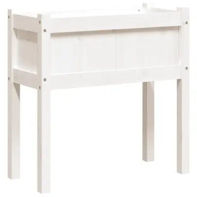vidaXL Vrtno korito z nogami belo 70x31x70 cm trdna borovina