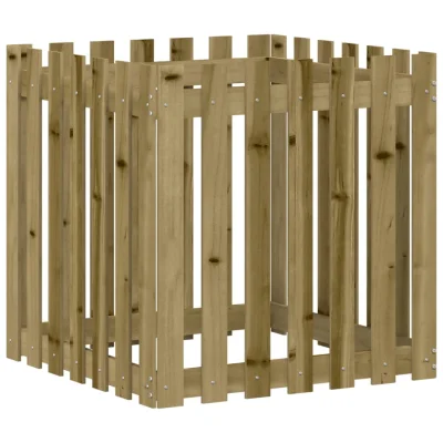 vidaXL Vrtno korito z ograjico 70x70x70 cm impregnirana borovina