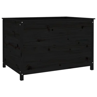 vidaXL Vrtna visoka greda črna 119,5x82,5x78 cm trdna borovina