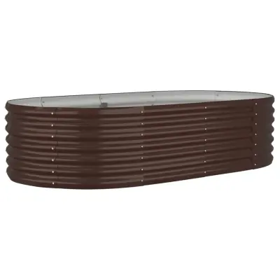 vidaXL Visoka greda iz prašno premazanega jekla 152x80x36 cm rjava