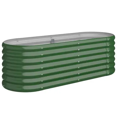vidaXL Visoka greda iz prašno premazanega jekla 114x40x36 cm zelena