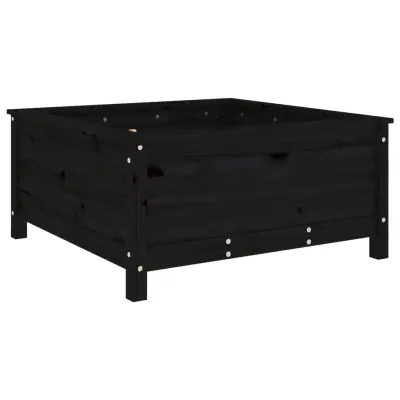 vidaXL Vrtno cvetlično korito črno 82,5x82,5x39 cm trdna borovina