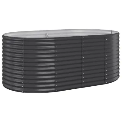 vidaXL Visoka greda iz prašno premazanega jekla 175x100x68 cm antracit