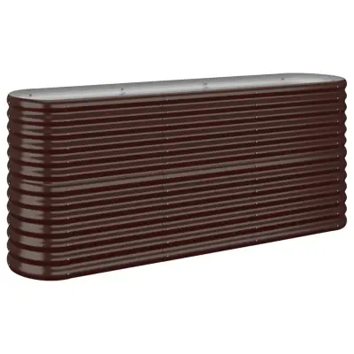 vidaXL Visoka greda iz prašno premazanega jekla 152x40x68 cm rjava