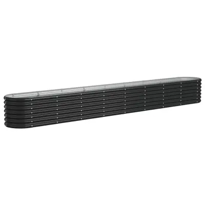vidaXL Visoka greda iz prašno premazanega jekla 332x40x36 cm antracit