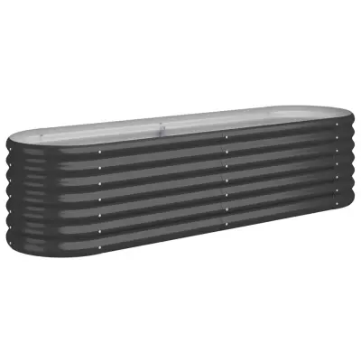 vidaXL Visoka greda iz prašno premazanega jekla 152x40x36 cm antracit