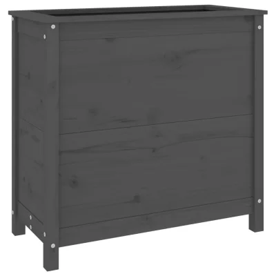 vidaXL Vrtno cvetlično korito sivo 82,5x40x78 cm trdna borovina