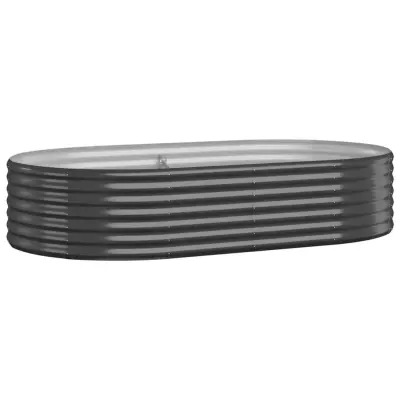 vidaXL Visoka greda iz prašno premazanega jekla 175x100x36 cm antracit