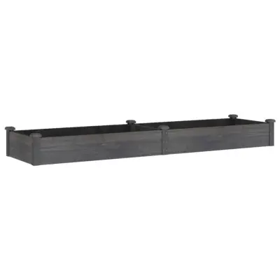 vidaXL Vrtna visoka greda s podlogo siva 240x60x25 cm trden les jelke