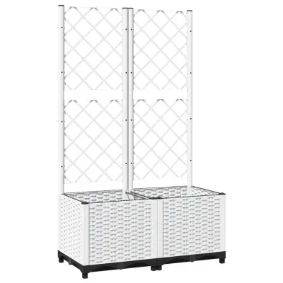 vidaXL Cvetlično korito z oporno mrežo belo 80x40x136 cm PP