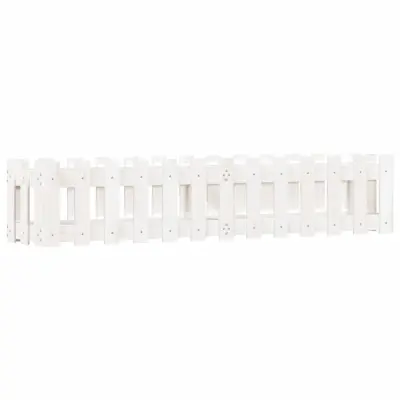 vidaXL Vrtna visoka greda z ograjico bela 150x30x30 cm trdna borovina