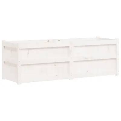 vidaXL Vrtno cvetlično korito belo 150x50x50 cm trdna borovina