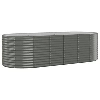 vidaXL Visoka greda iz prašno premazanega jekla 249x100x68 cm siva