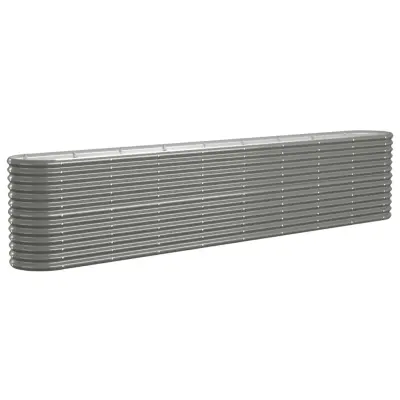 vidaXL Visoka greda iz prašno premazanega jekla 332x40x68 cm siva