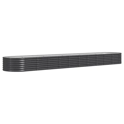 vidaXL Visoka greda iz prašno premazanega jekla 440x80x36 cm antracit