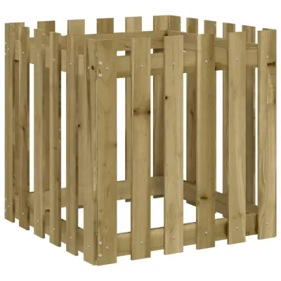 vidaXL Vrtno korito z ograjico 60x60x60 cm impregnirana borovina