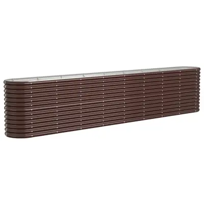 vidaXL Visoka greda iz prašno premazanega jekla 332x40x68 cm rjava