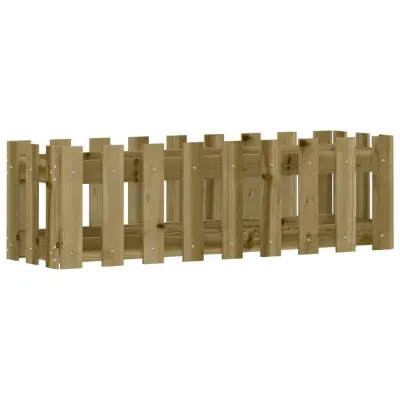 vidaXL Vrtna visoka greda z ograjico 100x30x30 cm impreg. borovina