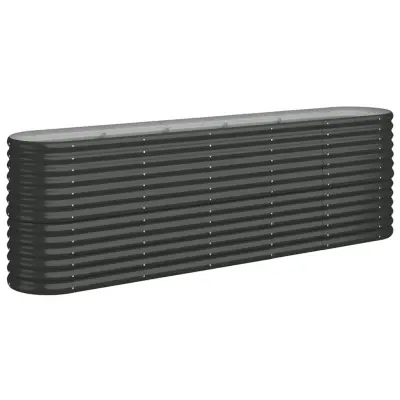 vidaXL Visoka greda iz prašno premazanega jekla 224x40x68 cm antracit
