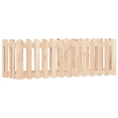 vidaXL Vrtna visoka greda z ograjico 150x50x50 cm trdna borovina