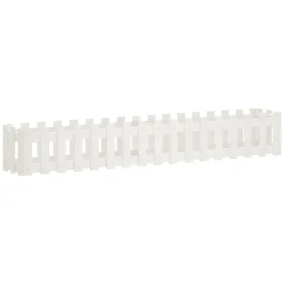 vidaXL Vrtna visoka greda z ograjico bela 200x30x30 cm trdna borovina