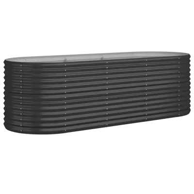vidaXL Visoka greda iz prašno premazanega jekla 224x80x68 cm antracit
