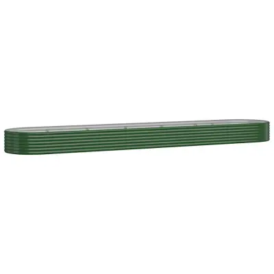 vidaXL Visoka greda iz prašno premazanega jekla 507x100x36 cm zelena
