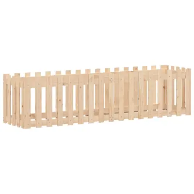 vidaXL Vrtna visoka greda z ograjico 200x50x50 cm trdna borovina
