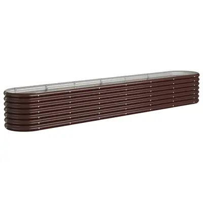 vidaXL Visoka greda iz prašno premazanega jekla 260x40x36 cm rjava