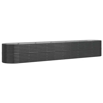 vidaXL Visoka greda iz prašno premazanega jekla 440x80x68 cm antracit
