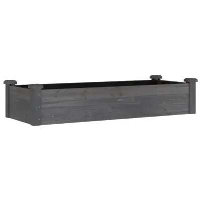 vidaXL Vrtna visoka greda s podlogo siva 120x45x25 cm trden les jelke