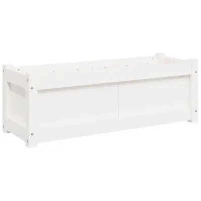 vidaXL Vrtno cvetlično korito belo 90x31x31 cm trdna borovina