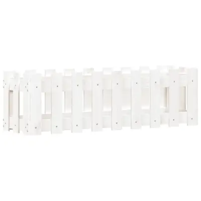 vidaXL Vrtna visoka greda z ograjico bela 100x30x30 cm trdna borovina