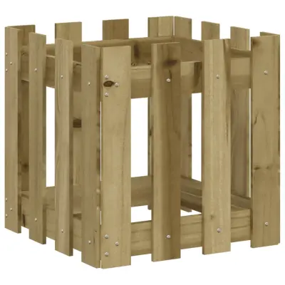 vidaXL Vrtno korito z ograjico 40x40x40 cm impregnirana borovina