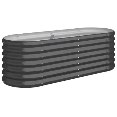 vidaXL Visoka greda iz prašno premazanega jekla 114x40x36 cm antracit