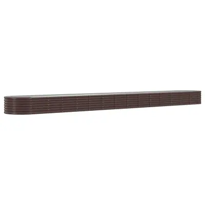 vidaXL Visoka greda iz prašno premazanega jekla 620x80x36 cm rjava