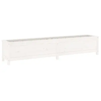 vidaXL Vrtna visoka greda bela 199,5x40x39 cm trdna borovina