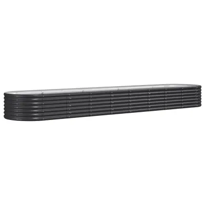 vidaXL Visoka greda iz prašno premazanega jekla 368x80x36 cm antracit