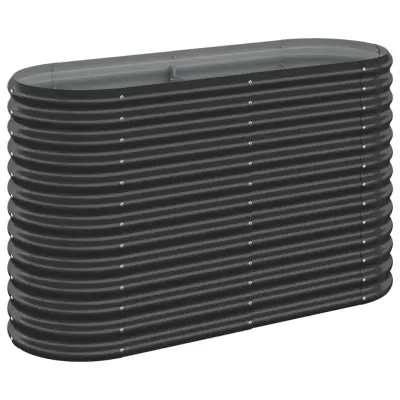 vidaXL Visoka greda iz prašno premazanega jekla 114x40x68 cm antracit