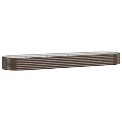 vidaXL Visoka greda iz prašno premazanega jekla 396x100x36 cm rjava