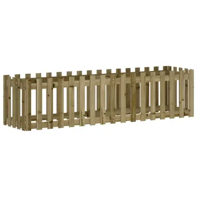 vidaXL Vrtna visoka greda z ograjico 200x50x50cm impregnirana borovina