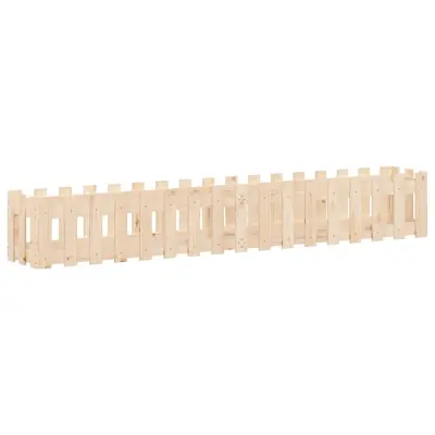 vidaXL Vrtna visoka greda z ograjico 200x30x30 cm trdna borovina