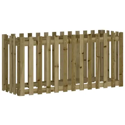 vidaXL Vrtna visoka greda z ograjico 150x50x70cm impregnirana borovina