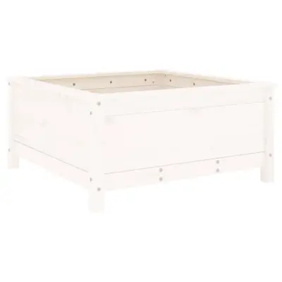 vidaXL Vrtno cvetlično korito belo 82,5x82,5x39 cm trdna borovina